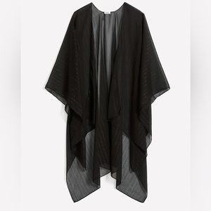 Lightweight black cape with Lurex strips, NWT